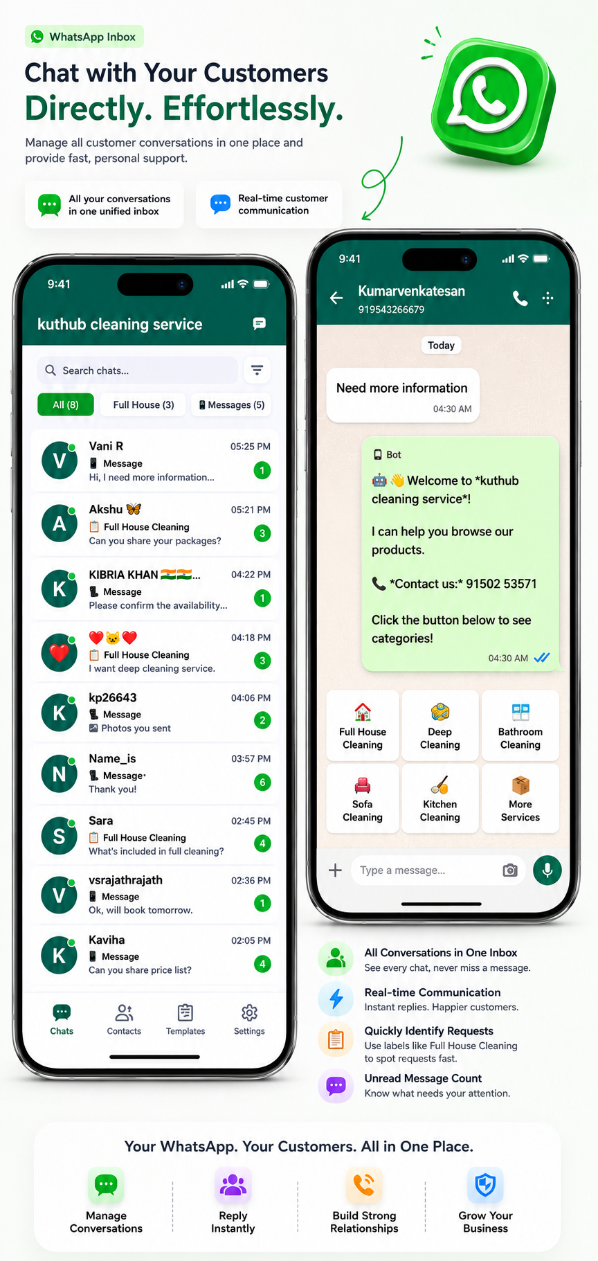 Kwicart Unified WhatsApp Inbox